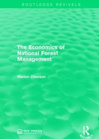 The Economics of National Forest Management cover