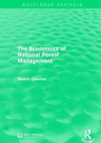 The Economics of National Forest Management cover