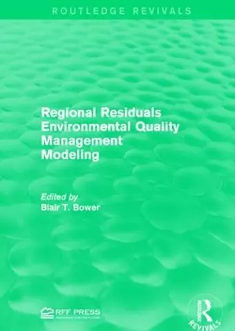 Regional Residuals Environmental Quality Management Modeling cover