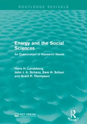 Energy and the Social Sciences cover