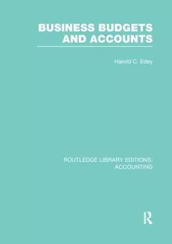 Business Budgets and Accounts (RLE Accounting) cover