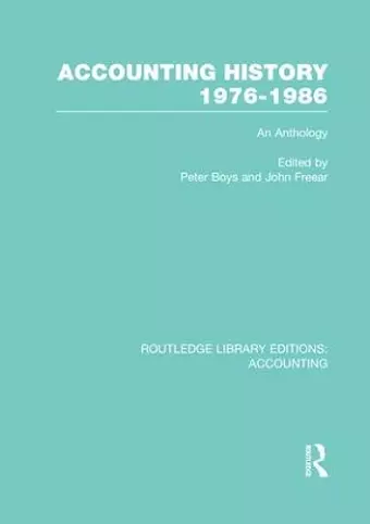 Accounting History 1976-1986 (RLE Accounting) cover