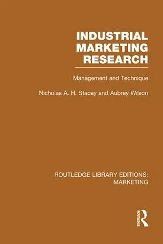 Industrial Marketing Research (RLE Marketing) cover