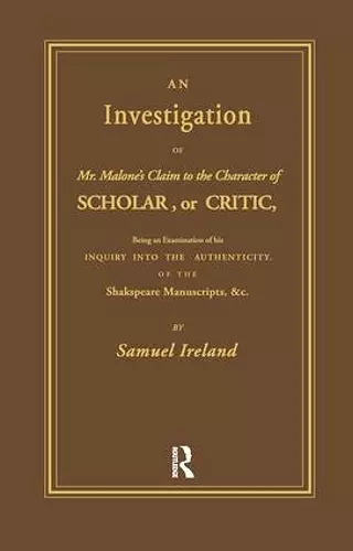 Investigation into Mr. Malone's Claim to Charter of Scholar cover