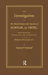 Investigation into Mr. Malone's Claim to Charter of Scholar cover