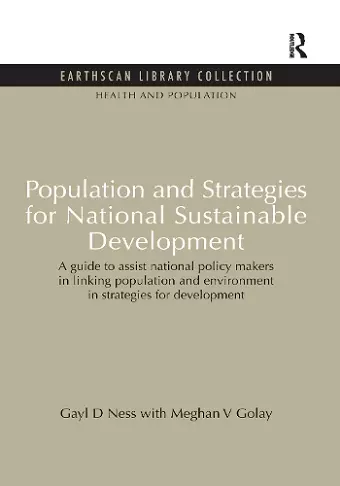 Population and Strategies for National Sustainable Development cover