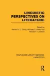 Linguistic Perspectives on Literature (RLE Linguistics C: Applied Linguistics) cover