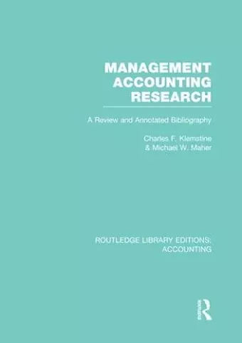 Management Accounting Research (RLE Accounting) cover