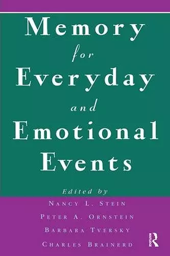 Memory for Everyday and Emotional Events cover