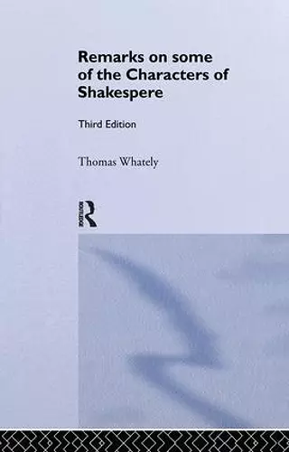 Remarks on Some of the Characters of Shakespeare cover