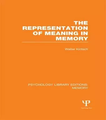 The Representation of Meaning in Memory (PLE: Memory) cover