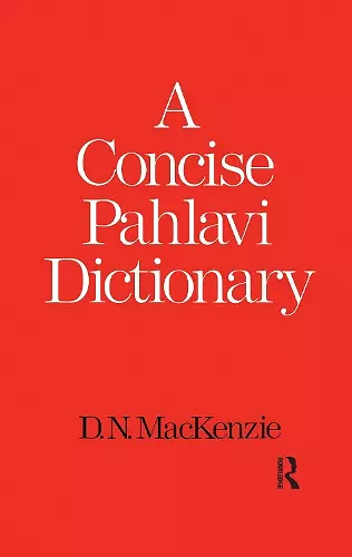 A Concise Pahlavi Dictionary cover