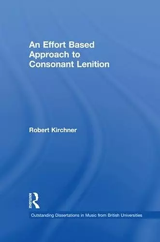 An Effort Based Approach to Consonant Lenition cover