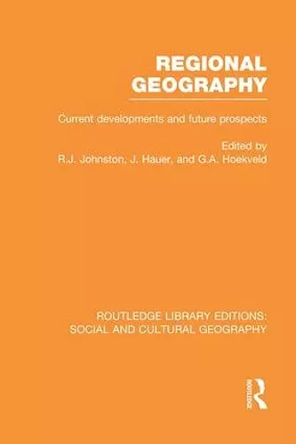 Regional Geography (RLE Social & Cultural Geography) cover