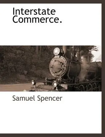 Interstate Commerce. cover