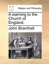 A Warning to the Church of England. cover