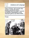 Odes of Pindar, with several other pieces in prose and verse, translated from the Greek. To which is prefixed A dissertation on the Olympick games. By Gilbert West, ... cover