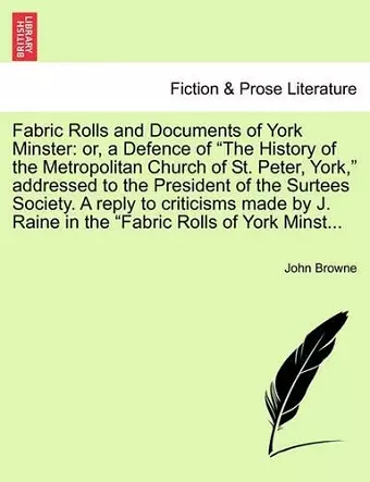 Fabric Rolls and Documents of York Minster cover