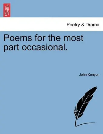 Poems for the Most Part Occasional. cover