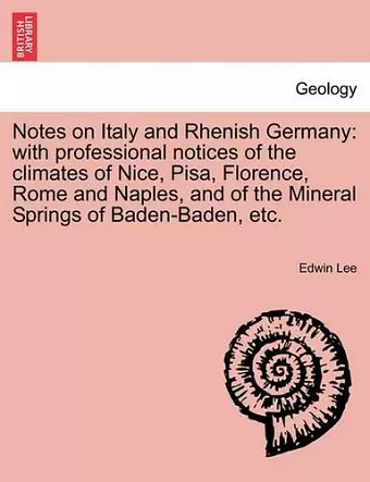 Notes on Italy and Rhenish Germany cover