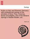 Notes on Italy and Rhenish Germany cover