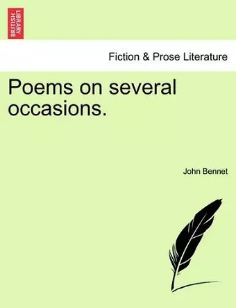 Poems on Several Occasions. cover