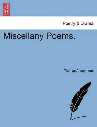 Miscellany Poems. cover