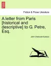 A Letter from Paris [Historical and Descriptive] to G. Petre, Esq. cover