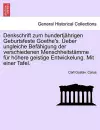 Denkschrift Zum Hundertjahrigen Geburtsfeste Goethe's. Ueber Ungleiche Befahigung Der Verschiedenen Menschheitstamme Fur Hohere Geistige Entwickelung. Mit Einer Tafel. cover