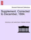 Supplement. Corrected to December, 1884. cover