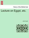 Lecture on Egypt, Etc. cover