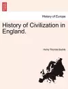 History of Civilization in England. cover