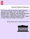 The Trial, with the Whole of the Evidence, Between the Right. Hon. Sir Richard Worsley, Bart, Plaintiff, and George Maurice Bissett, Esq., Defendant, for Criminal Conversation with the Plaintiff's Wife. Taken in Short Hand by Robert Pye Donkin. cover