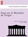 Essai sur le Ministère de Turgot cover