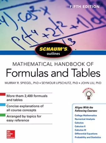 Schaum's Outline of Mathematical Handbook of Formulas and Tables, Fifth Edition cover