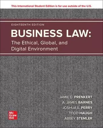 Business Law: The Ethical Global and Digital Environment ISE cover