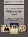 City of Cincinnati V. Vester; City of Cincinnati V. Richards U.S. Supreme Court Transcript of Record with Supporting Pleadings cover