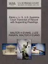 Elkins V. U. S. U.S. Supreme Court Transcript of Record with Supporting Pleadings cover