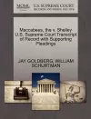 Maccabees, the V. Shelley U.S. Supreme Court Transcript of Record with Supporting Pleadings cover
