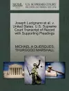 Joseph Lucignano Et Al. V. United States. U.S. Supreme Court Transcript of Record with Supporting Pleadings cover