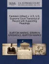 Feldstein (Alfred) V. U.S. U.S. Supreme Court Transcript of Record with Supporting Pleadings cover