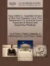Tang (Clifton) V. Appellate Division of New York Supreme Court, First Department U.S. Supreme Court Transcript of Record with Supporting Pleadings cover