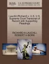 Lauchli (Richard) V. U.S. U.S. Supreme Court Transcript of Record with Supporting Pleadings cover