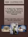 H. W. Berry, Et Al., Appellants, V. J. D. Doles, Etc., Et Al. U.S. Supreme Court Transcript of Record with Supporting Pleadings cover