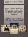 Warren J. Weitzel, Petitioner V. National Labor Relations Board U.S. Supreme Court Transcript of Record with Supporting Pleadings cover