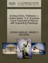 Andrew Dinko, Petitioner, V. United States. U.S. Supreme Court Transcript of Record with Supporting Pleadings cover