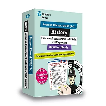 Pearson REVISE Edexcel GCSE History Crime and Punishment in Britain Revision Cards (with free online Revision Guide and Workbook): For 2024 and 2025 exams (Revise Edexcel GCSE History 16) cover