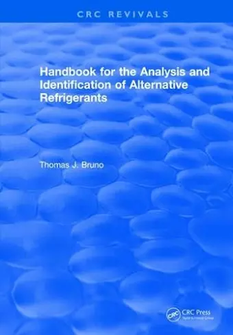 Handbook for the Analysis and Identification of Alternative Refrigerants cover