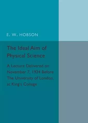 The Ideal Aim of Physical Science cover