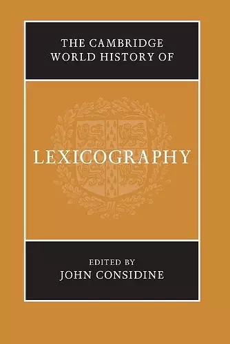 The Cambridge World History of Lexicography cover